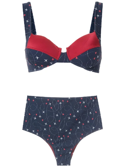 Brigitte Fran Balconette Bikini Set In Blue