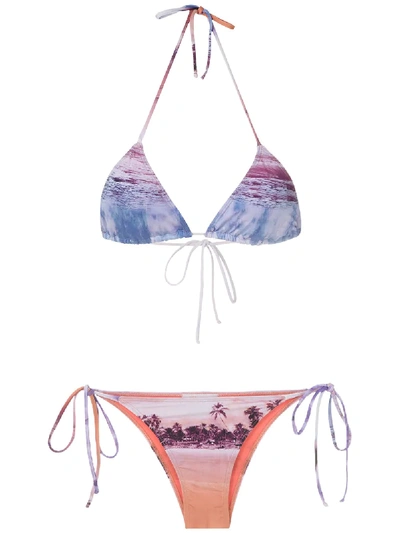 Brigitte Tati E Julia Printed Bikini Set In Purple