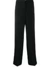 Jil Sander High-waisted Press-crease Trousers In Black