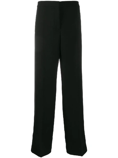 Jil Sander High-waisted Press-crease Trousers In Black