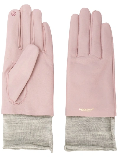 Undercover Two Tone Layered Gloves In Pink