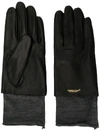 Undercover Layered Two Tone Gloves In Black