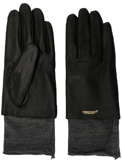 Undercover Layered Two Tone Gloves In Black