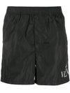 Valentino Vltn Logo Print Swimshorts In 黑色