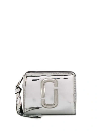 Marc Jacobs The Snapshot Mirrored Mini Compact Wallet In Silver