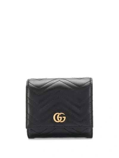 Gucci Black Gg Marmont Medium Wallet