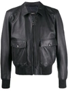 HUGO BOSS FLAP-POCKET LEATHER JACKET