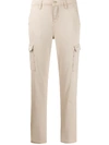 7 For All Mankind Cropped Slim-fit Trousers In Neutrals