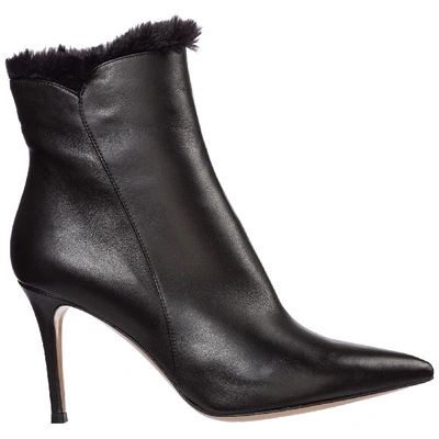 Gianvito Rossi Women's Leather Heel Ankle Boots Booties In Black