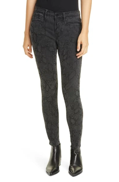 Frame Le Skinny De Jeanne Snake Print Jeans In Tonal Python | ModeSens