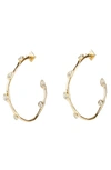 ALEXIS BITTAR COVETER NAVETTE CRYSTAL HOOP EARRINGS,AB94E019