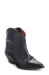 Isabel Marant Dewina Leather Western Ankle Boots In Black