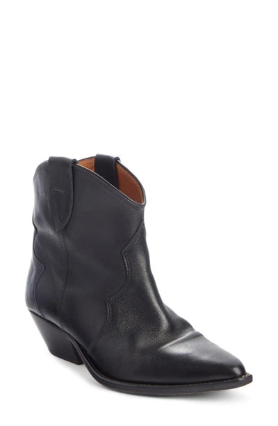 Isabel Marant Black Dewina Leather Western Boots In Black