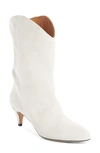 Isabel Marant Dernee Low Heels Ankle Boots In Grey Suede In Chalk