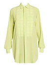 BOTTEGA VENETA Gridded-Bib Silk Shirt