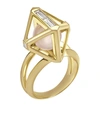 ATELIER SWAROVSKI X STEPHEN WEBSTER GOLD, LAB-GROWN DIAMOND AND ROSE QUARTZ COCKTAIL RING,15156323