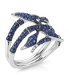 ATELIER SWAROVSKI X STEPHEN WEBSTER GOLD, LAB-GROWN DIAMOND AND SAPPHIRE BAMBOO COCKTAIL RING,15156325