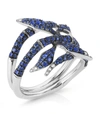 ATELIER SWAROVSKI X STEPHEN WEBSTER GOLD, LAB-GROWN DIAMOND AND SAPPHIRE BAMBOO COCKTAIL RING,15157352