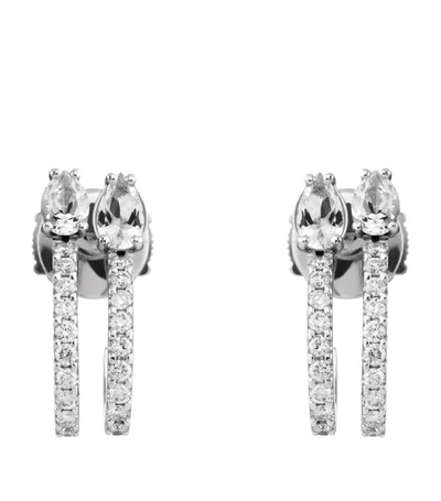 Atelier Swarovski X Paige Novick Arc-en-ciel White Gold, Diamond And Topaz Double Hoop Earrings