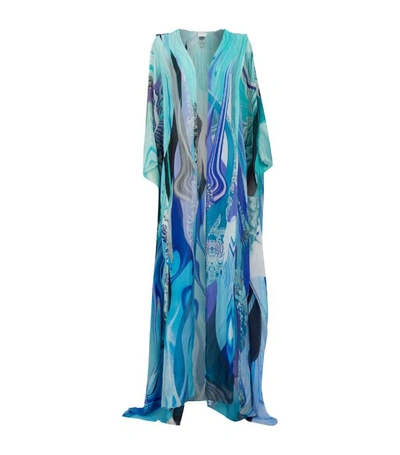Camilla Oversized Silk Chiffon Robe In Wategos Wa