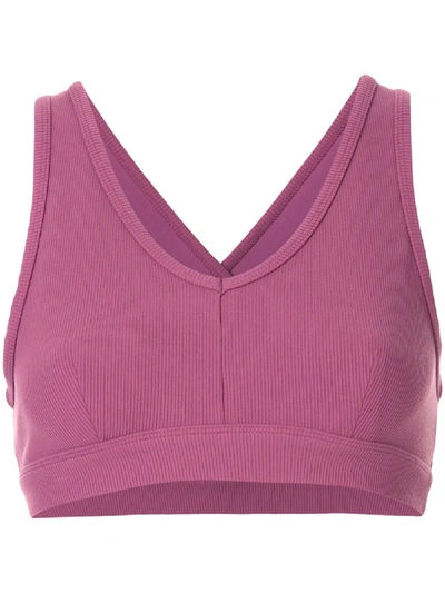 Alo Yoga Togetherness Rib-knit Sports Bra In Pink