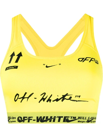 Off-white X Nike Logos Printed Compression Top In Gelb