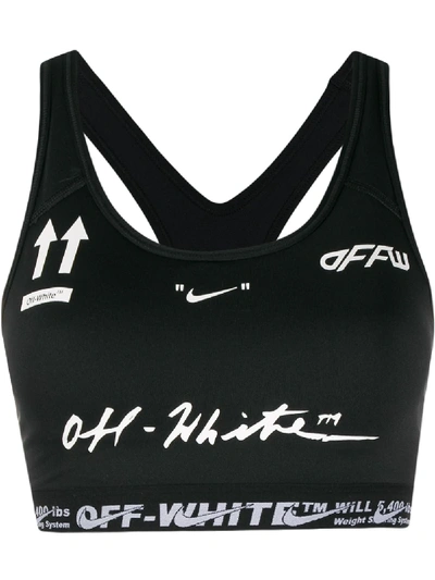 Off-white X Nike Logos Printed Compression Top In Black