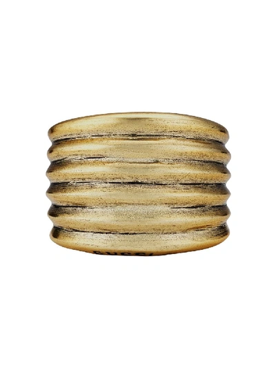 Gucci Textured Round Cuff In Gold