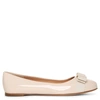 Ferragamo 10mm Varina Patent Leather Ballerinas In Off White