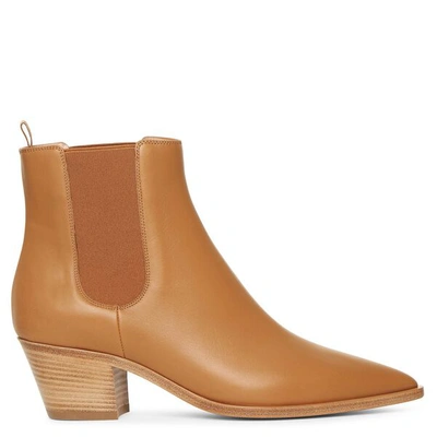 Gianvito Rossi Beige Leather Ankle Boots