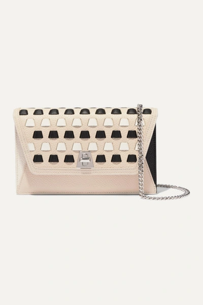 Akris Anouk Woven Textured-leather Clutch In Beige