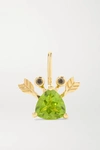 YVONNE LÉON 18-KARAT GOLD, PERIDOT AND BLACKENED DIAMOND EARRING