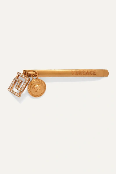 Versace Gold-tone Crystal Hair Slide