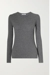 ALEX MILL RIBBED WOOL AND COTTON-BLEND SWEATER