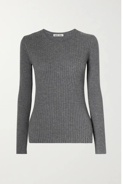 Alex Mill Ribbed Wool And Cotton-blend Jumper In Anthracite