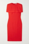 Givenchy Cape-effect Wool-crepe Dress In Red