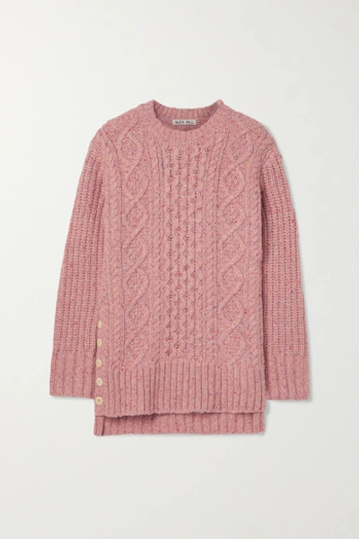 Alex Mill Oversized Cable-knit Merino Wool-blend Jumper In Pink