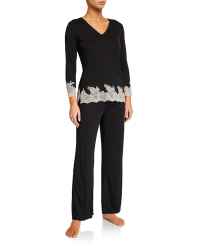 NATORI SHANGRI LA LUXE LACE-TRIM PAJAMA SET,PROD228410370