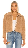 ASTR ASTR THE LABEL TEDDI JACKET IN TAN.,ASTR-WO18