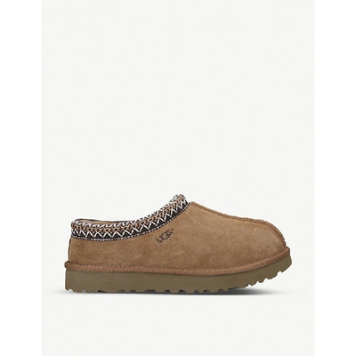 Ugg Womens Brown Tasman Shearling-lined Suede Slippers