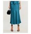 GALVAN VALLETTA HIGH-WAISTED SATIN MIDI SKIRT