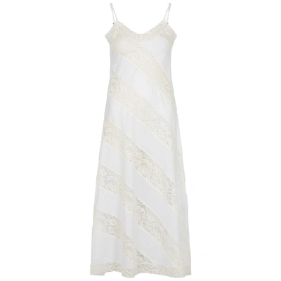 Morpho + Luna Rita White Lace-panelled Cotton Nightdress