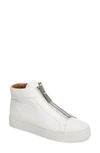 Frye Women's Lena Zip Up Leather High Top Sneakers In White Leather