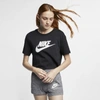 Nike Swoosh Cropped T-shirt In Black In Black