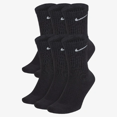 Nike Everyday Cushioned Training Crew Socks In Black