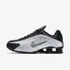 Nike Black & Silver Shox R4 Sneakers In Black,metallic Silver,wolf Grey,black