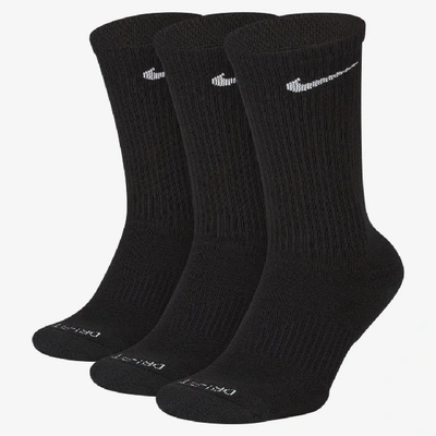 Nike Everyday Plus Cushioned Training Crew Socks In Black