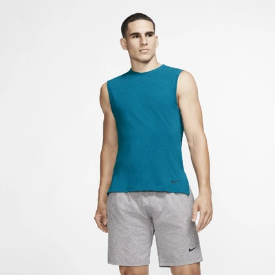 Nike Dri-fit Men's Yoga Training Tank In Nightshade/green Abyss/black