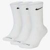 Nike Unisex Everyday Plus Cushioned Training Crew Socks (3 Pairs) In White