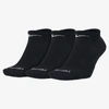 Nike Dri-fit Half-cushion No-show Socks 3-pack In Black